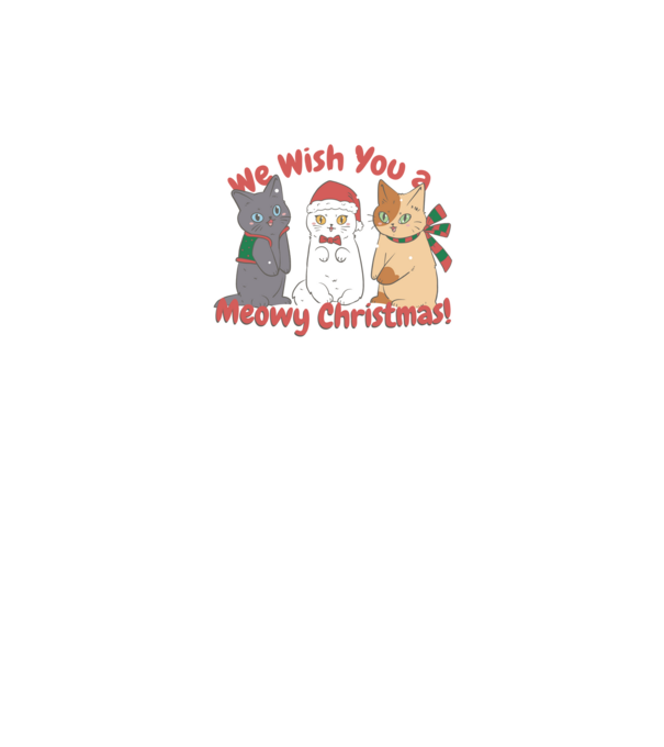 We wish You a Meowy Christmas model negru pe tricou