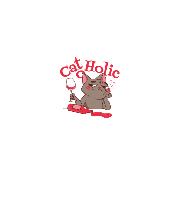 Catoholic - iubitor de pisici model alb pe tricou