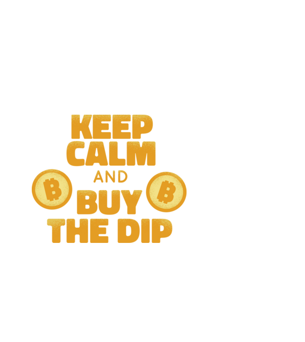 Keep calm and buy the dip Bitcoin model negru pe tricou