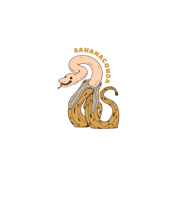Bananaconda model alb pe tricou