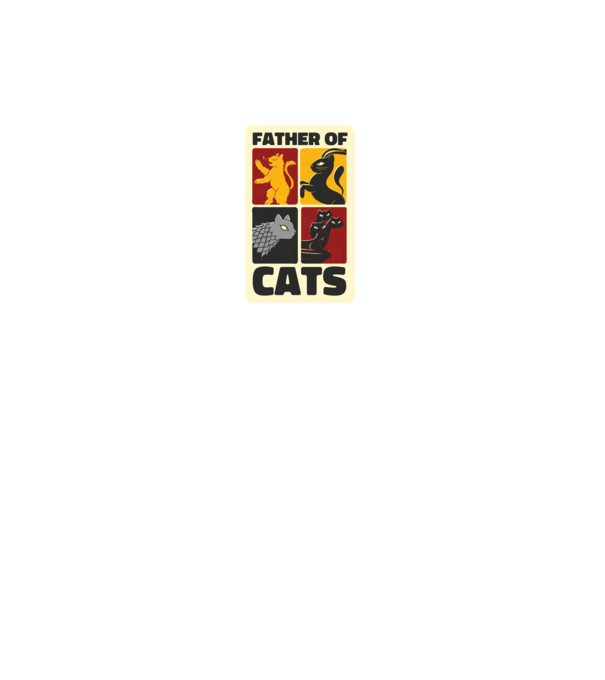 Father of Cats Game of Thrones parodie model negru pe tricou