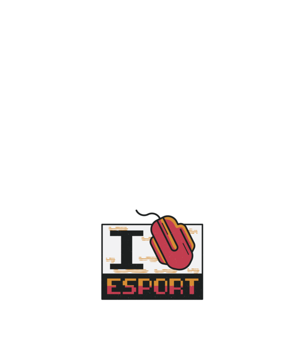 I love Esport model negru pe tricou