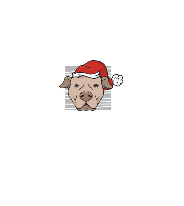 Pitbull de Crăciun model negru pe tricou