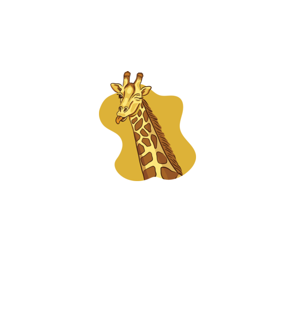 Girafă amuzantă model alb pe tricou