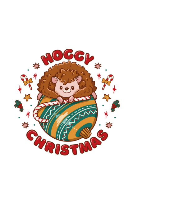 Hoggy Christmas Crăciun cu Arici model alb pe tricou