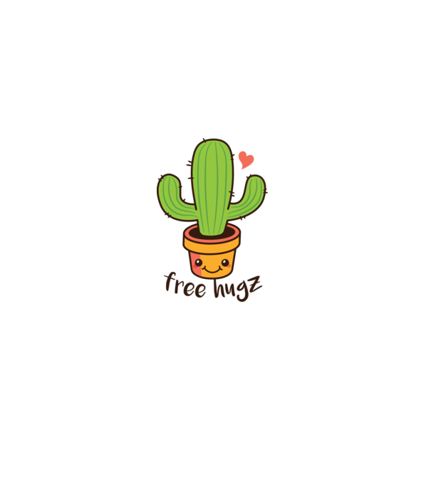 Free Hugz tricou amuzant Cactus model alb pe tricou