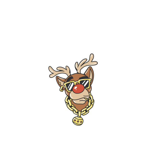 Gangster Reindeer model alb pe tricou
