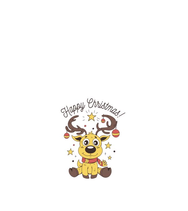 Happy Christmas Reindeer Alb model alb pe tricou