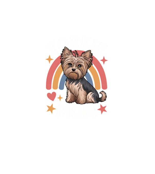 Yorkie Mom Negru model turcoaz pe tricou