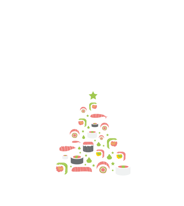 Pom de Crăciun Sushi model albastru închis pe tricou