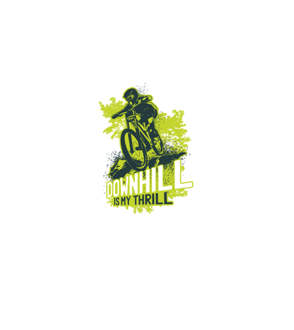 Downhill Is My Thrill tricou bicicletă model negru pe tricou
