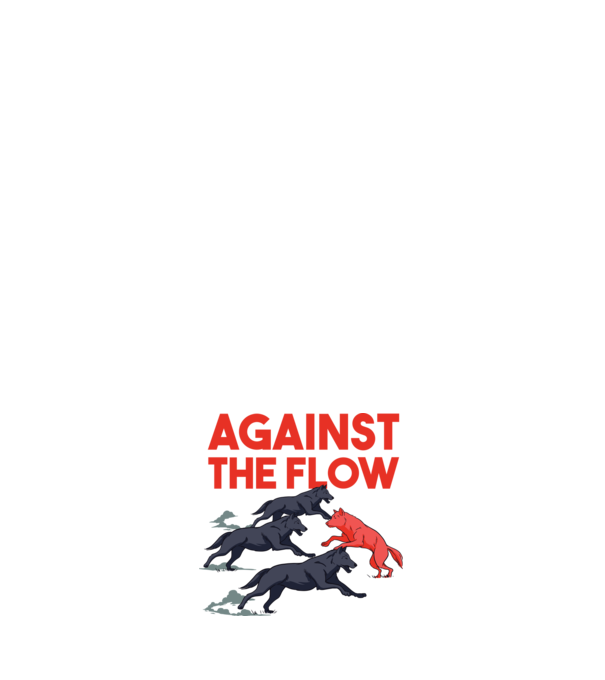 Against the flow - Împotriva curentului model negru pe tricou