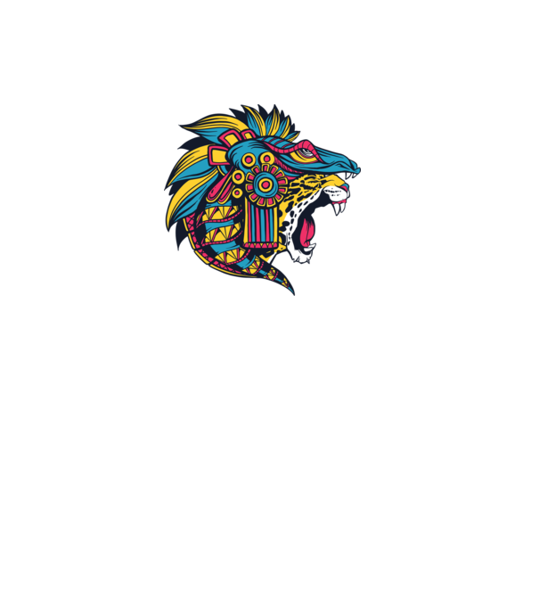 Aztec Jaguar model alb pe tricou