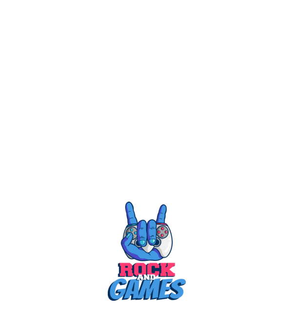 Rock And Games model negru pe tricou