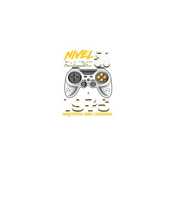 Nivel Finalizat 50 1975 model negru pe tricou
