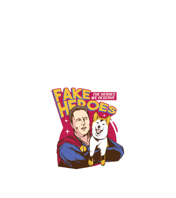 Fake Hero Elon Musk model negru pe tricou