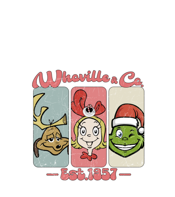 Whoville & Co - Grinch model alb pe tricou