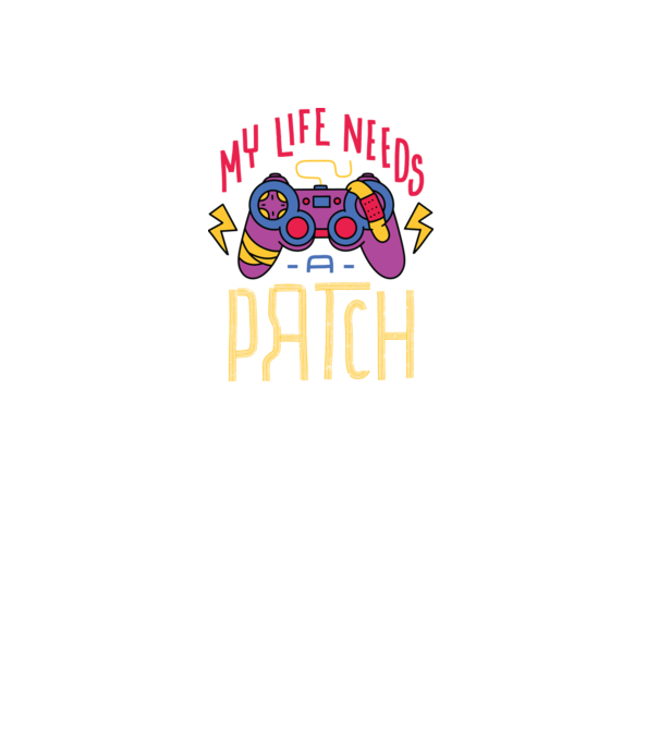 My life needs a patch Gamer model negru pe tricou