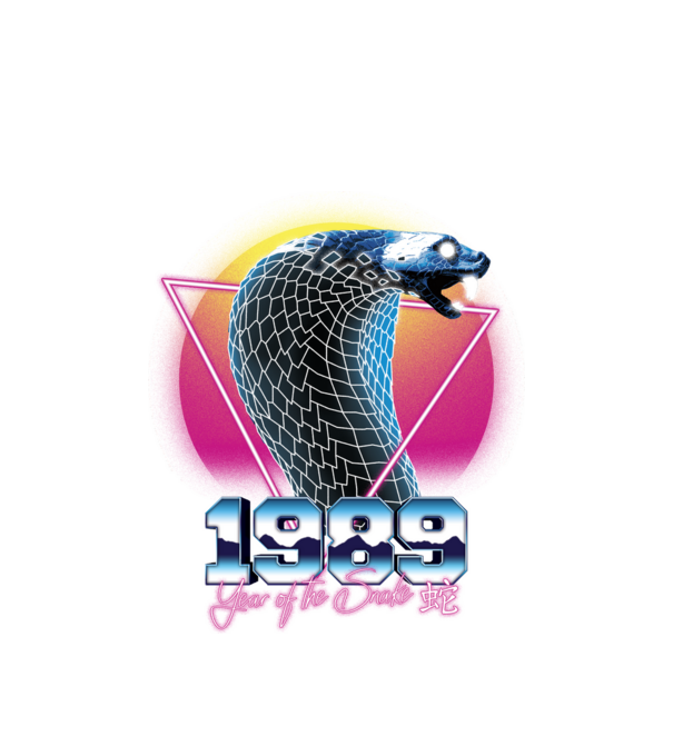 1989 Year of the Snake model alb pe tricou