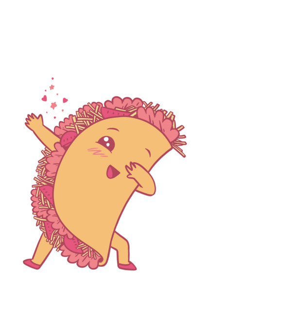 Kawaii Taco DAB model alb pe tricou