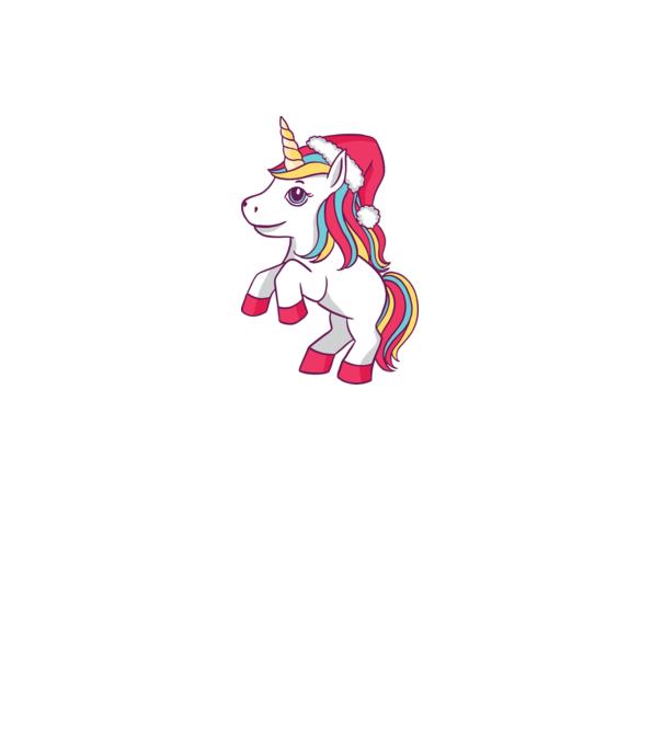 Unicorn de Crăciun model alb pe tricou