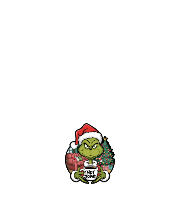 Not Today Grinch model albastru închis pe tricou