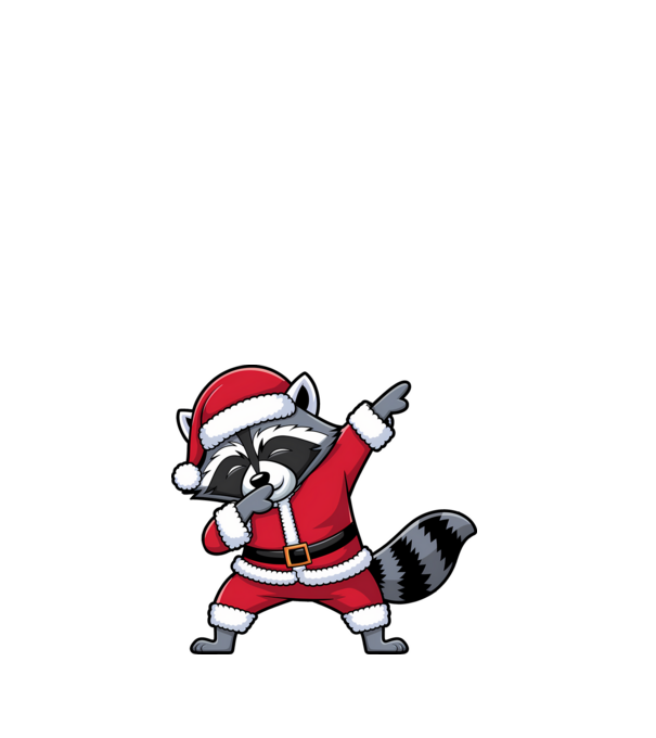 Raton Dab Xmas model alb pe tricou