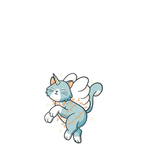 Pisică Unicorn model nisipiu pe tricou