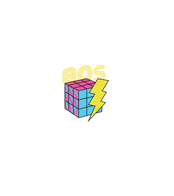 I love the 80s Cub Rubik model negru pe tricou