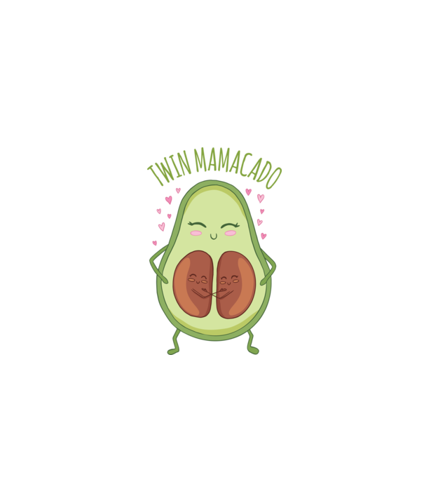 Gemeni Mamacado model alb pe tricou