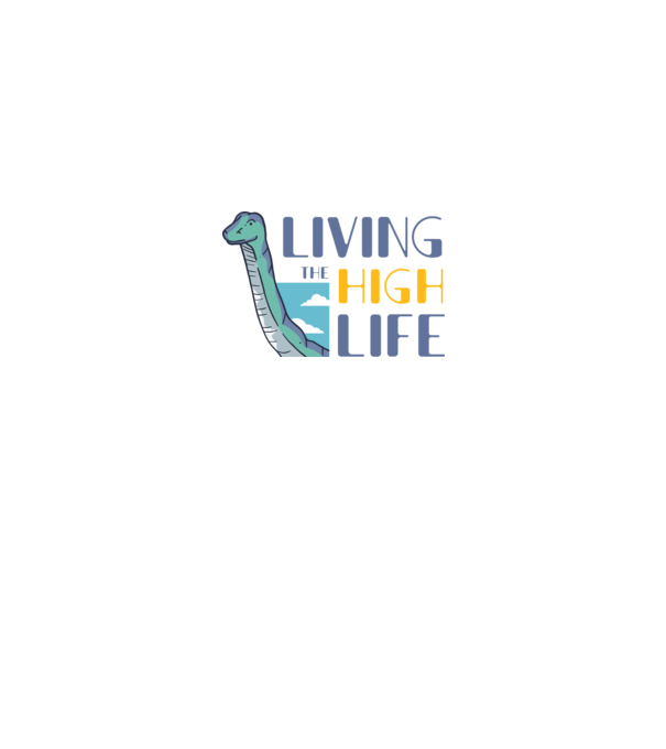 Living the High Life Dinosaur model negru pe tricou
