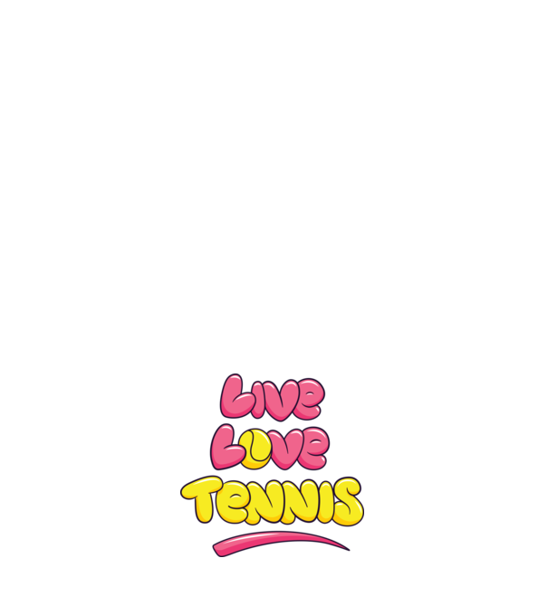 Live Love Tennis model negru pe tricou