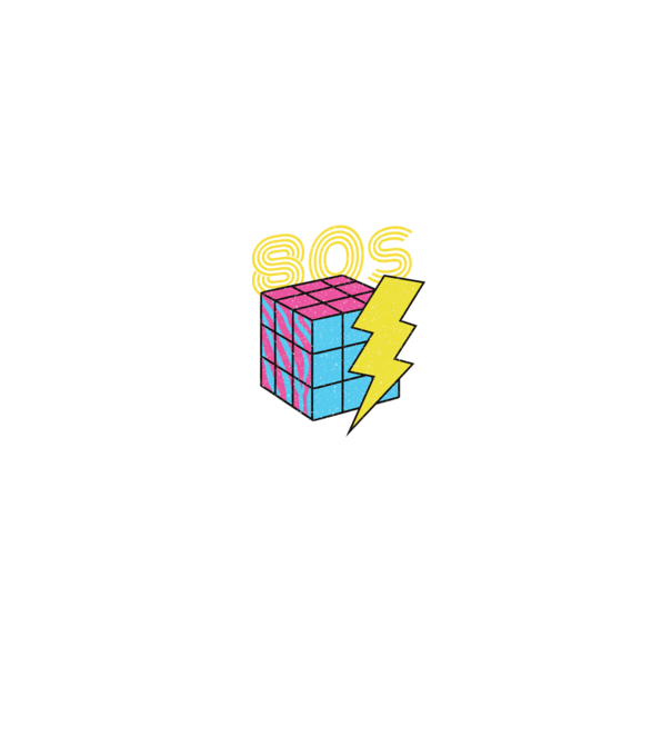I love the 80s Cub Rubik model albastru jeanși pe tricou