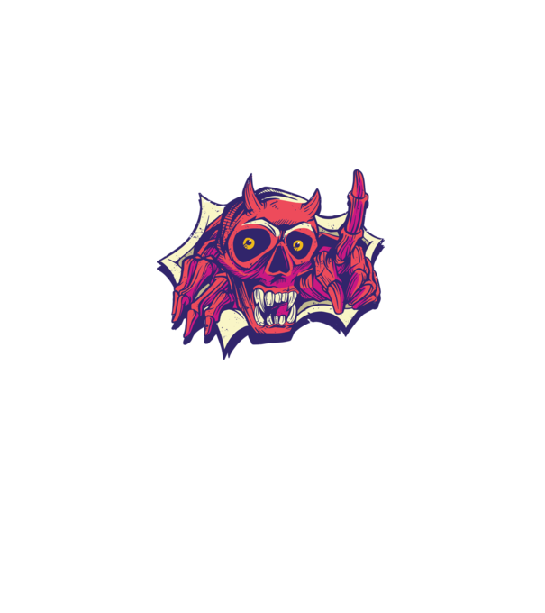 Craniu de Demon model negru pe tricou