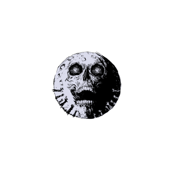 Craniu Lună model alb pe tricou