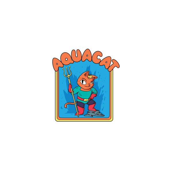 Aquacat model albastru jeanși pe tricou