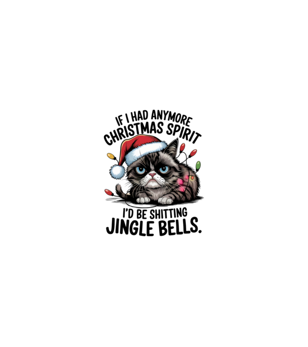 Christmas Spirit Grumpy Cat Alb model nisipiu pe tricou