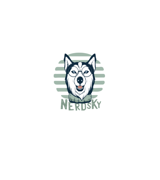 Nerdsky Husky model negru pe tricou