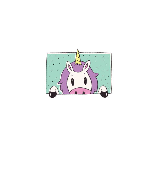 Unicorn curios model roz deschis pe tricou