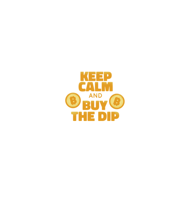 Keep calm and buy the dip Bitcoin model negru pe tricou