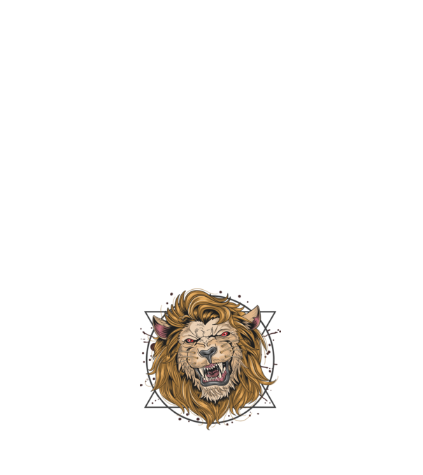 angry lion model albastru închis pe tricou
