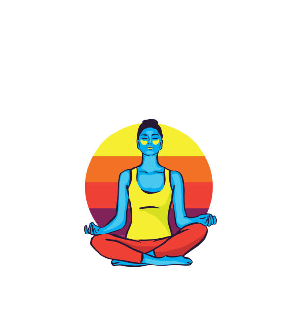 Yoga Meditație Retro model negru pe tricou