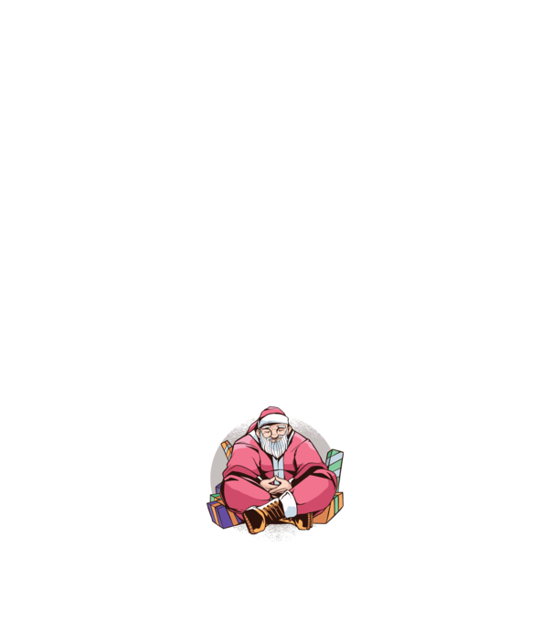 Santa Meditație model negru pe tricou
