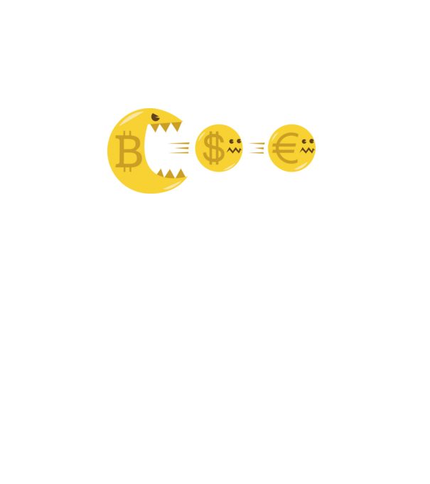 Bitcoin Pacman model turcoaz pe tricou
