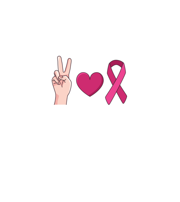 Peace Love lupta împotriva cancerului de sân model roz deschis pe tricou