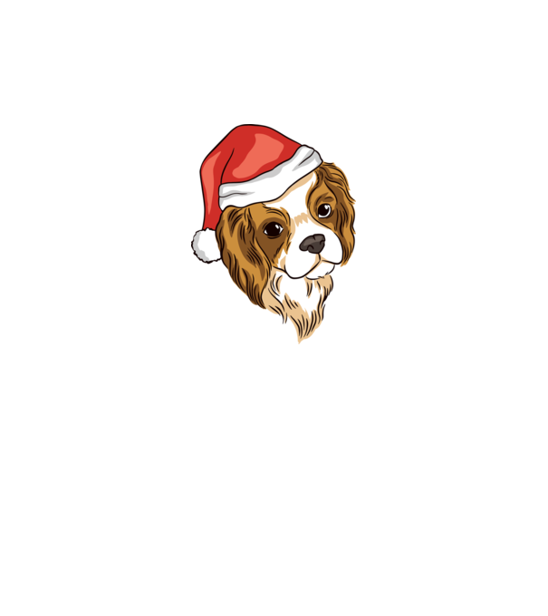 Santa Cocker Spaniel model alb pe tricou