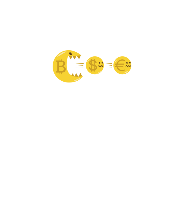 Bitcoin Pacman model negru pe tricou