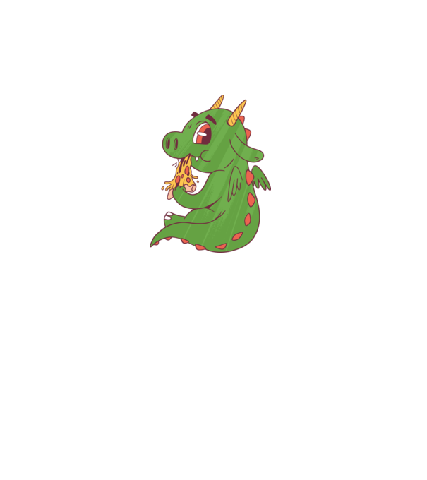 Pizza Dino model turcoaz pe tricou