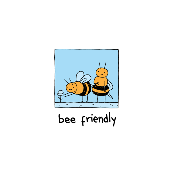 Bee friendly model alb pe tricou