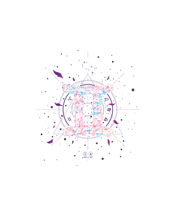 Gemini Zodiac model alb pe tricou